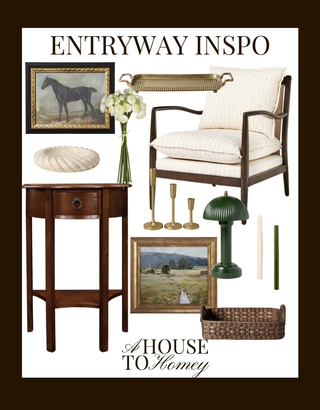 Entryway mood board inspo!

Entryway
Small entryway
Entryway inspo
Accent chair
Chair
Wall art
Gold frame
Gold frame wall art
Green lamp
Woven basket
Gold tray
Gold candlestick holders
Candlestick holders
Green candlesticks
White candlesticks 

#LTKHome #LTKSpringSale #LTKFindsUnder50