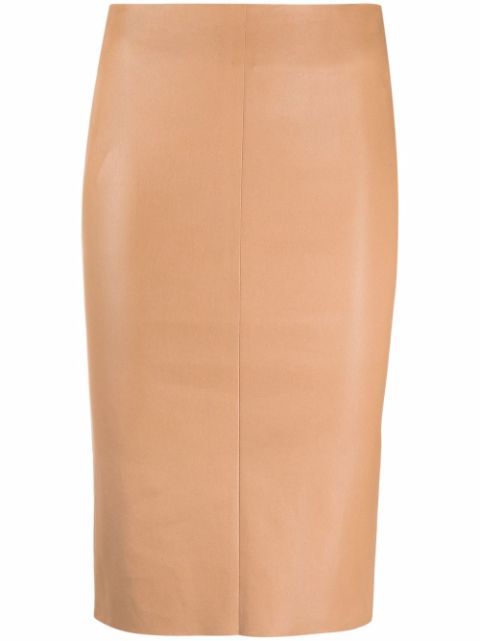 high-waisted leather pencil skirt | Farfetch (US)