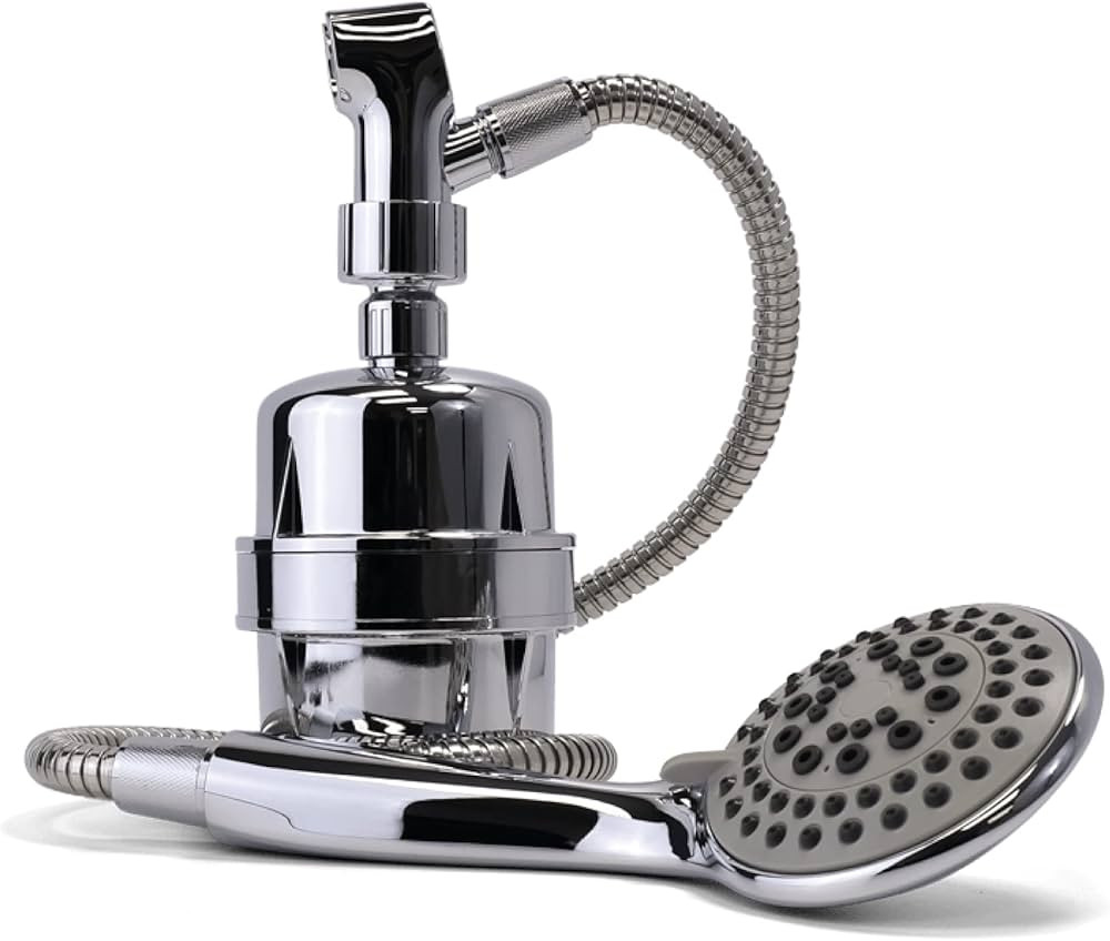 ProOne ProMax Handheld Chrome Shower Filter with 5-Function Massage Settings and 6-Foot Flex Hose... | Amazon (US)
