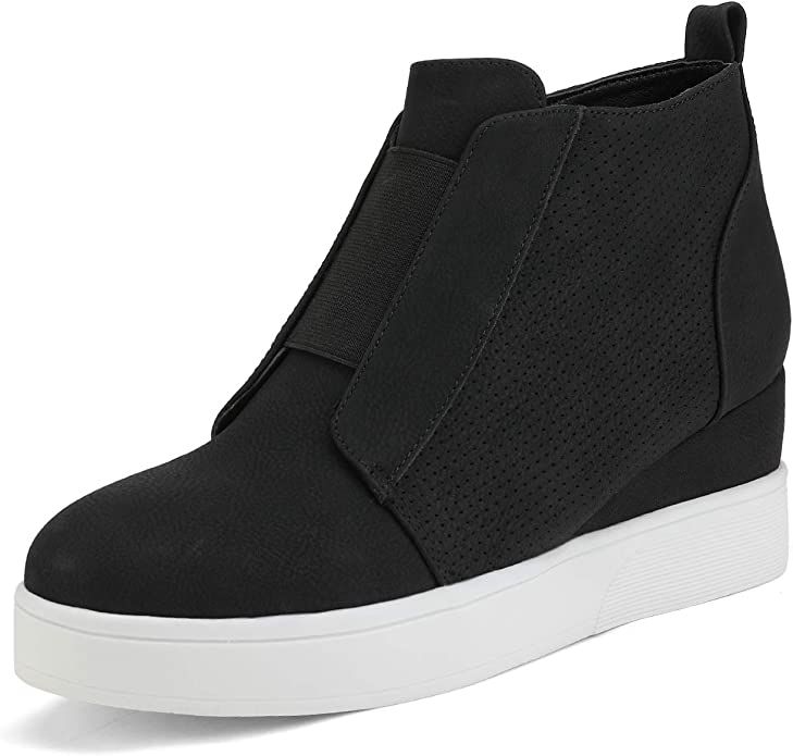 DREAM PAIRS Women’s Platform Wedge Sneakers Ankle Booties | Amazon (US)