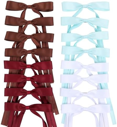 Hair Bows Clips Coquette Ribbon Bowknot with Long Tail Princess Hair Bows French Barrettes Hair A... | Amazon (US)