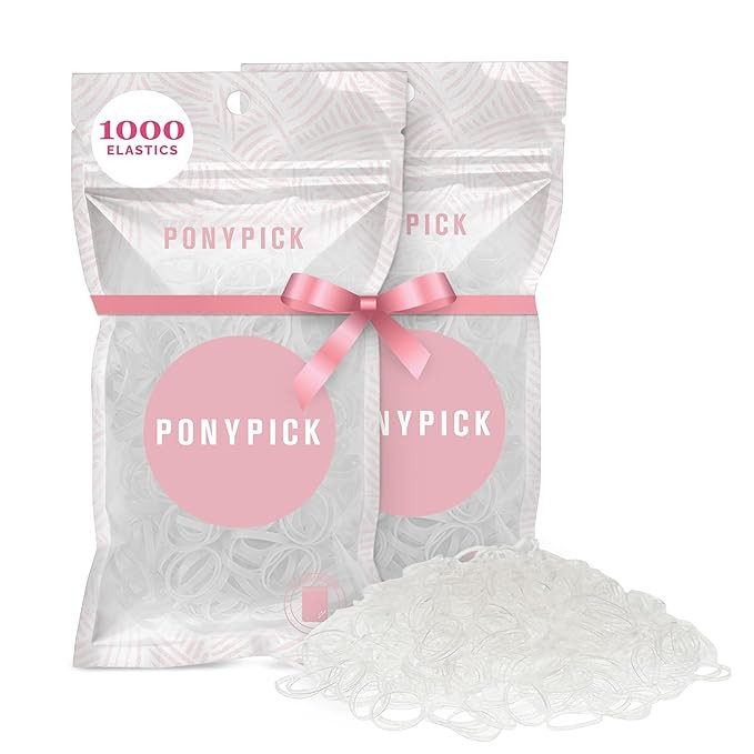 Clear Hair Elastics 1000 Pack | Strong Mini Hair Ties for Braids, Ponytails & Buns | No-Snag, Dur... | Amazon (US)