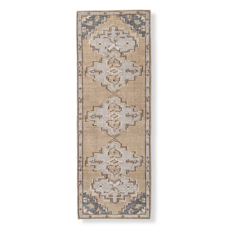 LOOMY Levi Oriental Hand-Knotted Wool Area Rug in Tan/Gray/Light Blue | Wayfair | Wayfair North America