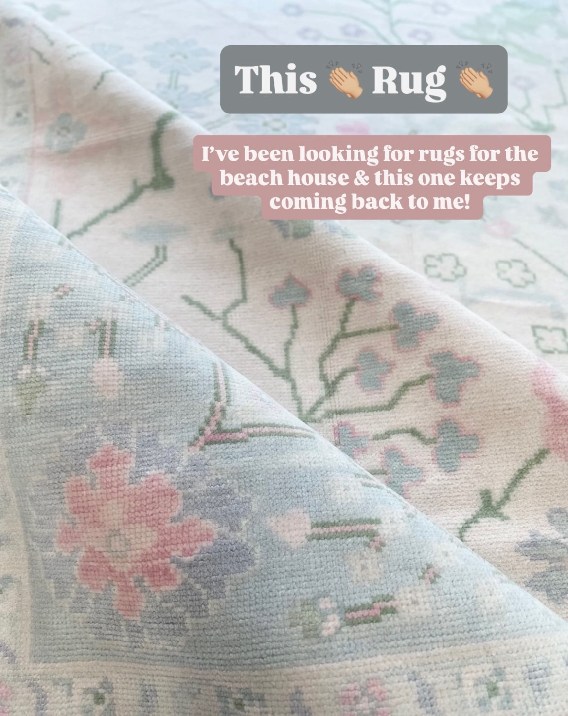 I have been looking for a new rug for the beach house, and I love this one! This isn’t linkable, but I found several similar options! This actual rug is from DFW Textile Sourcing - called the Charleston Pink Modern Oushak!

Loverly Grey, home decor, rugs, oushak rug, home inspo, light rugs 

#LTKHome