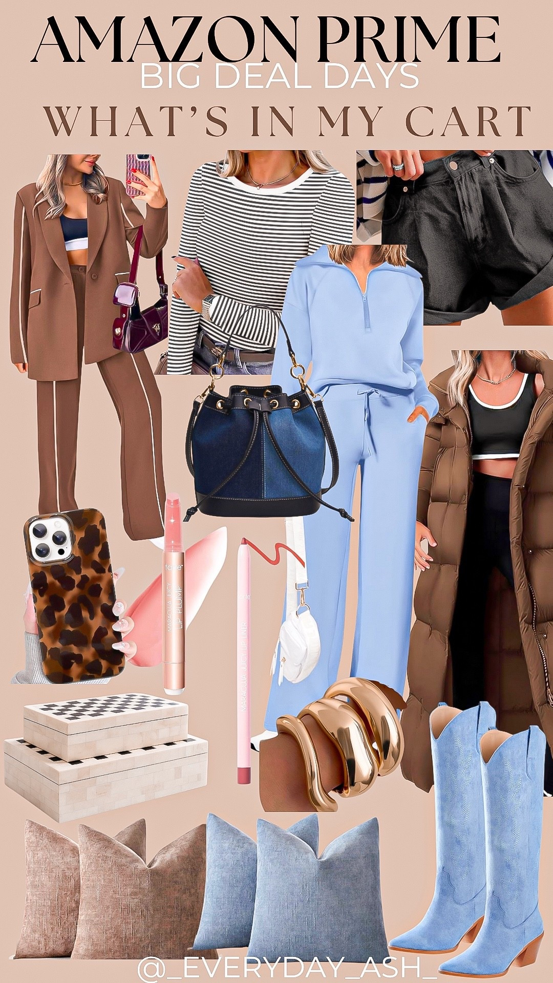 PRIME BIG DEAL DAYS🎉🎉
What’s in my cart 🛒 

Two piece set, striped long sleeve shirt, shorts, blue set, brown puffer jacket, fall fashion, phone case, denim crossbody bag, makeup finds, tarte cosmetics, gold bracelets, blue western boots, Amazon home decor, pillow covers 

#LTKFindsUnder50 #LTKSaleAlert #LTKStyleTip