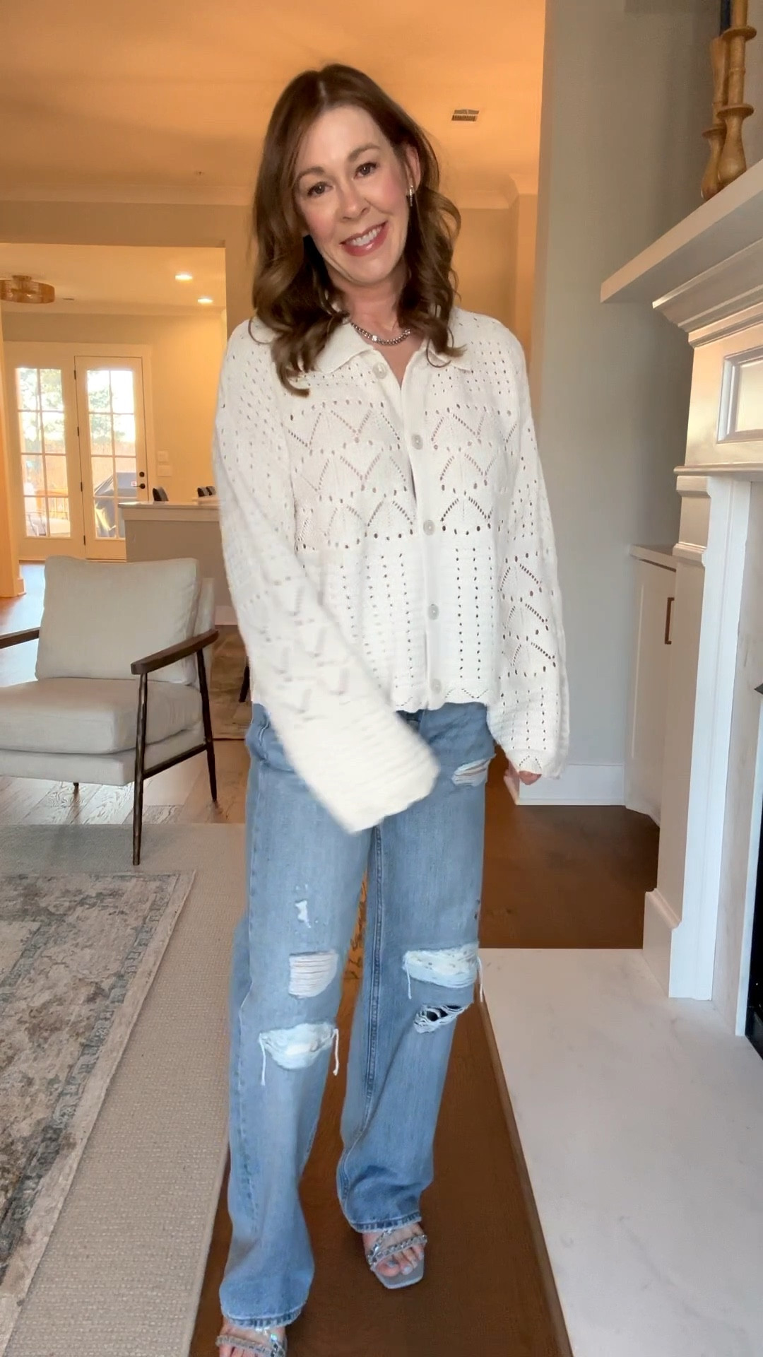 Target Western Edit! 
Crochet sweater cardigan
Distressed jeans
#targetstyle 

#LTKPetite #LTKootd