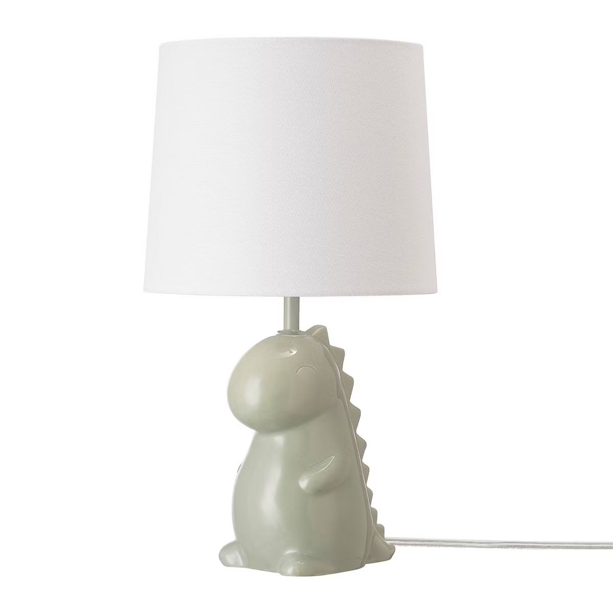 16" Tommy Dinosaur Green Ceramic Table Lamp with White Cotton Shade - Globe Electric | Target