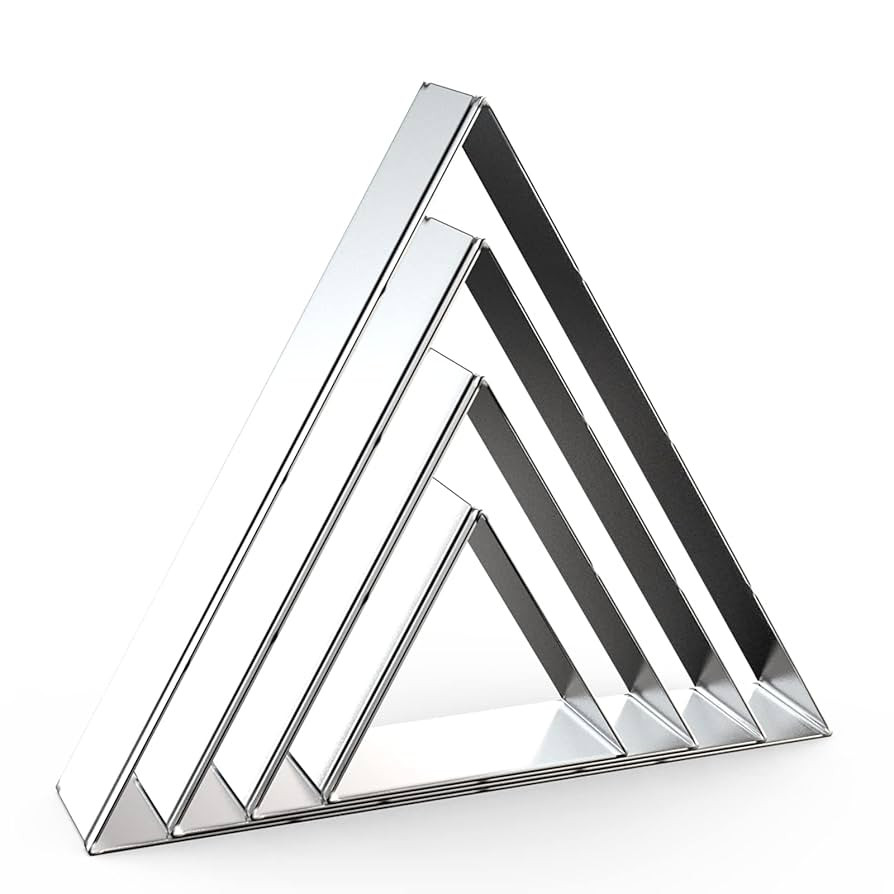 Equilateral Triangle Cookie Cutter Set Large - 5 Inch, 4 Inch, 3 Inch, 2 Inch - Geometric Frame P... | Amazon (US)