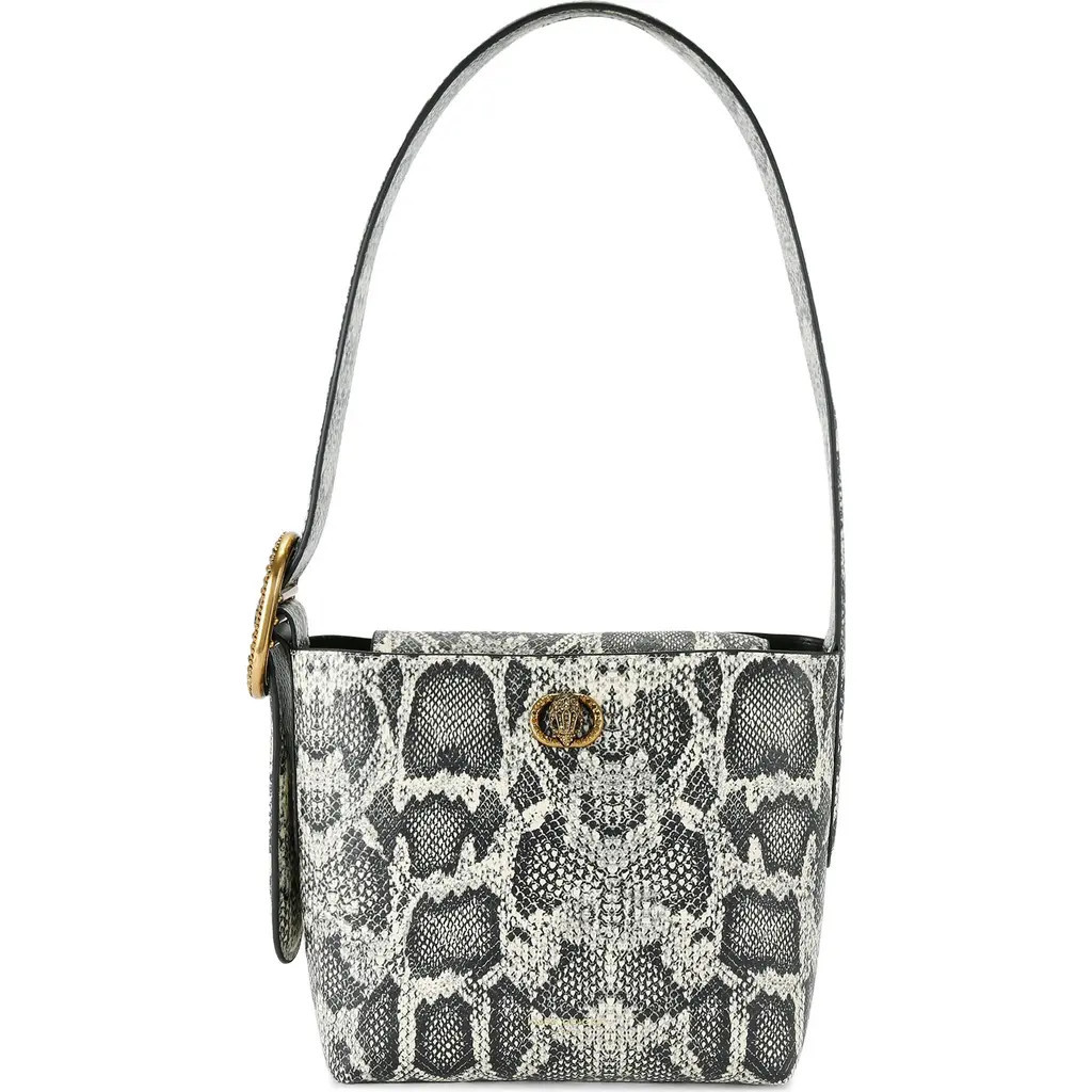 Kurt Geiger London Small Chelsea Snake Embossed Leather Bucket Bag in Open White at Nordstrom Rack | Nordstrom Rack