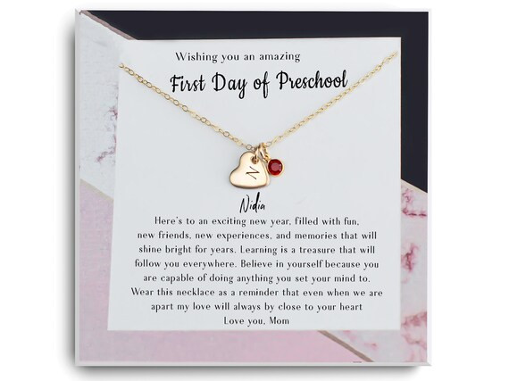 First Day of Preschool Gift Necklace  Back to School Gift for - Etsy | Etsy (US)