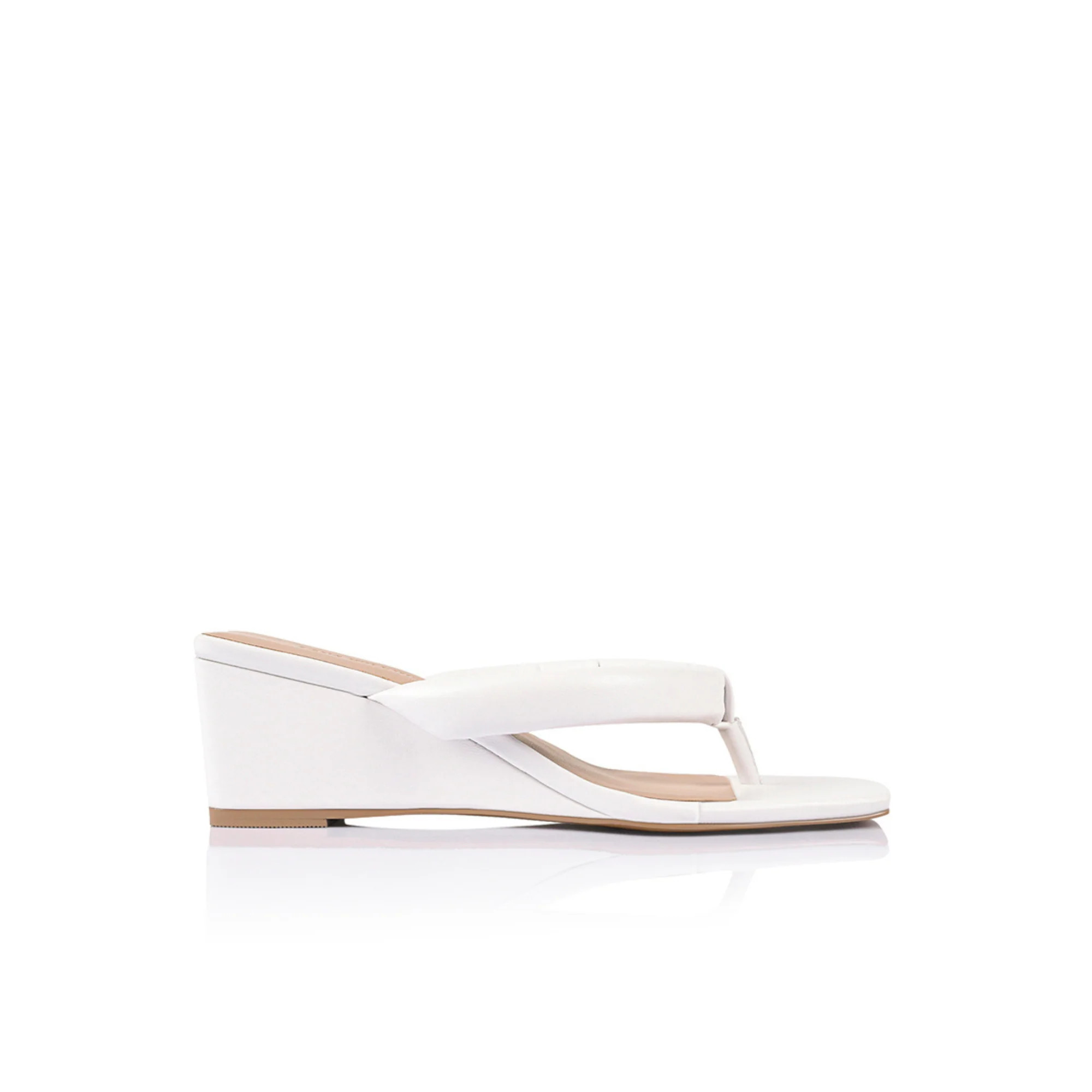 Mandy Wedge White Leather | Lana Wilkinson