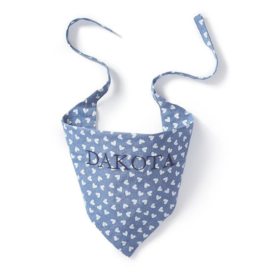 Dog Bandana, Denim-White, Hearts | Mark and Graham