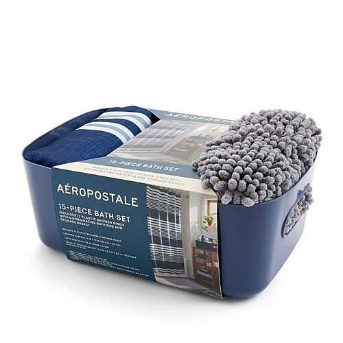 AEROPOSTALE Stripes 15-pc. BTC Shower Curtain Set, One Size, Blue | JCPenney