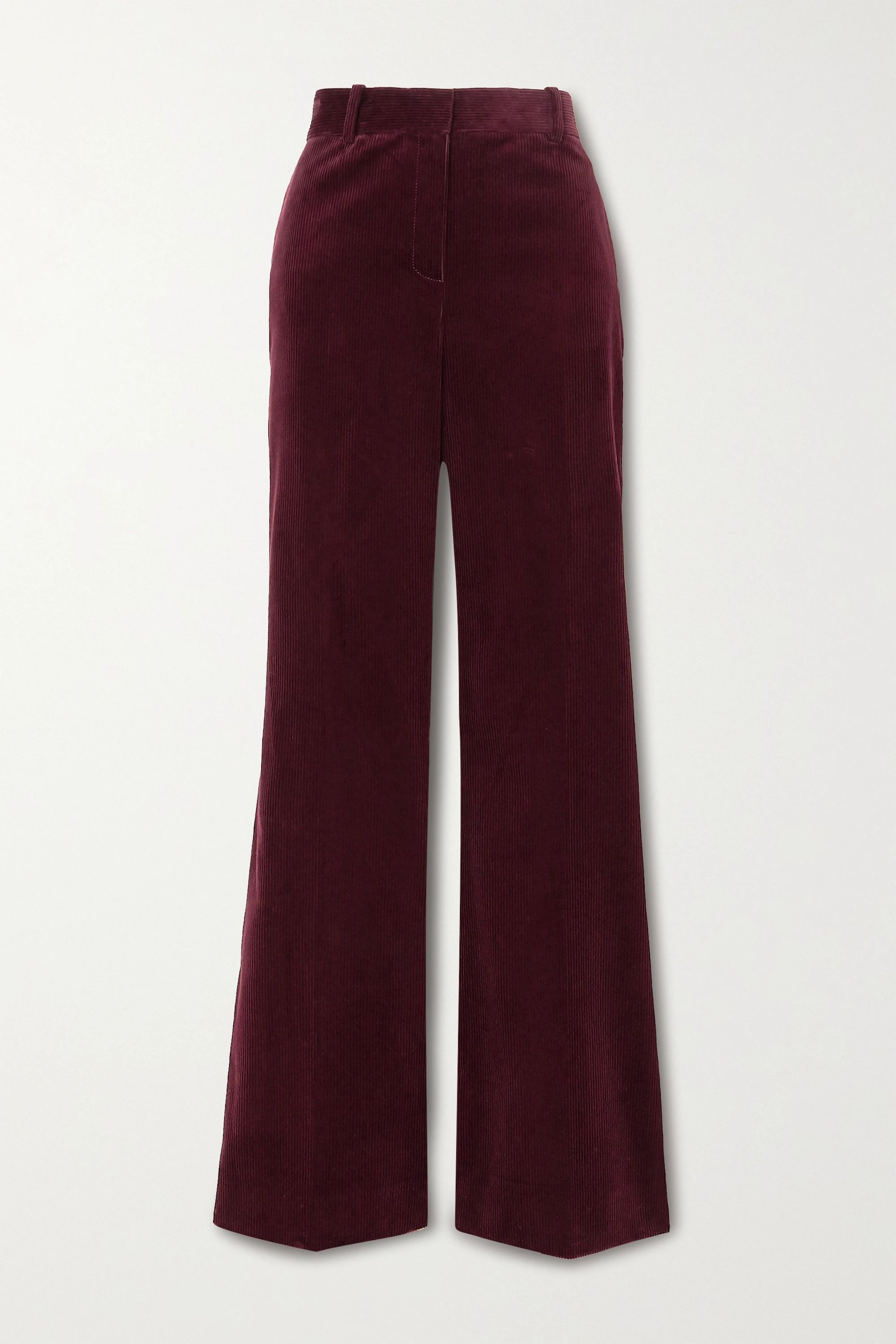 Burgundy David cotton-corduroy wide-leg pants | Bella Freud | NET-A-PORTER | NET-A-PORTER (UK & EU)