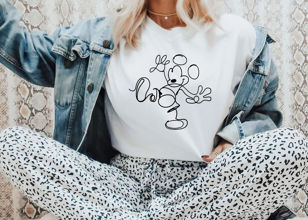 Mickey Outline Shirt, Retro shirt, Magical Shirt, Vacation Shirt, Funny  Shirt, Women's Shirt, Tr... | Etsy (US)