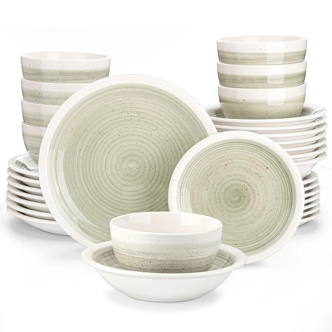 vancasso, Series ORI, 32-Piece Dinnerware Set, Stoneware Tableware Plate Set, Service for 8, Beig... | Walmart (US)