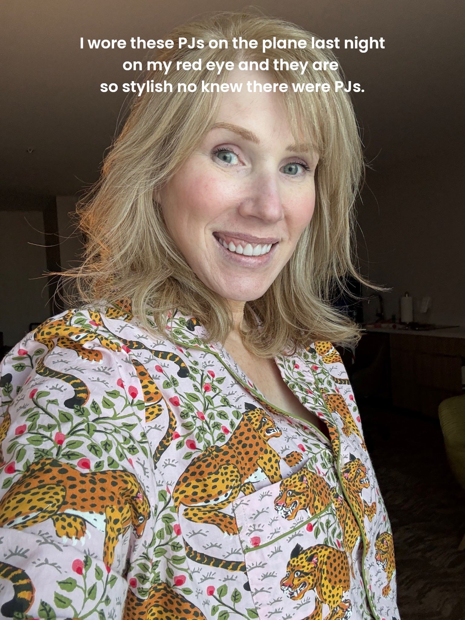 I wore my new pajamas last night on the redeye from California to Boston and I honestly don’t think people outright knew these your PJs. They’re so stylish and the print is so fun. They’re 100% cotton, lightweight and comfortable. #pjs #pajamas #printfresh 

#LTKGiftGuide #LTKMidsize #LTKOver40