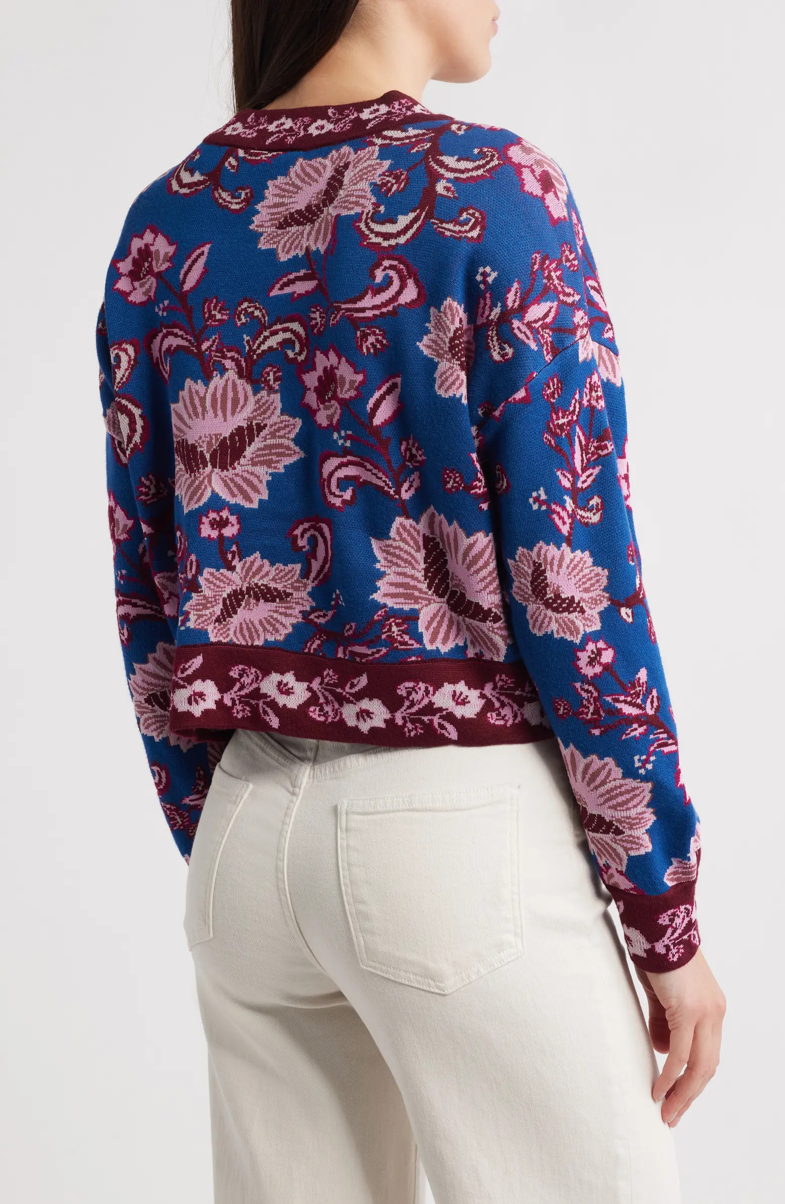 FARM Rio Flower Delicacy Jacquard Cardigan | Nordstrom | Nordstrom