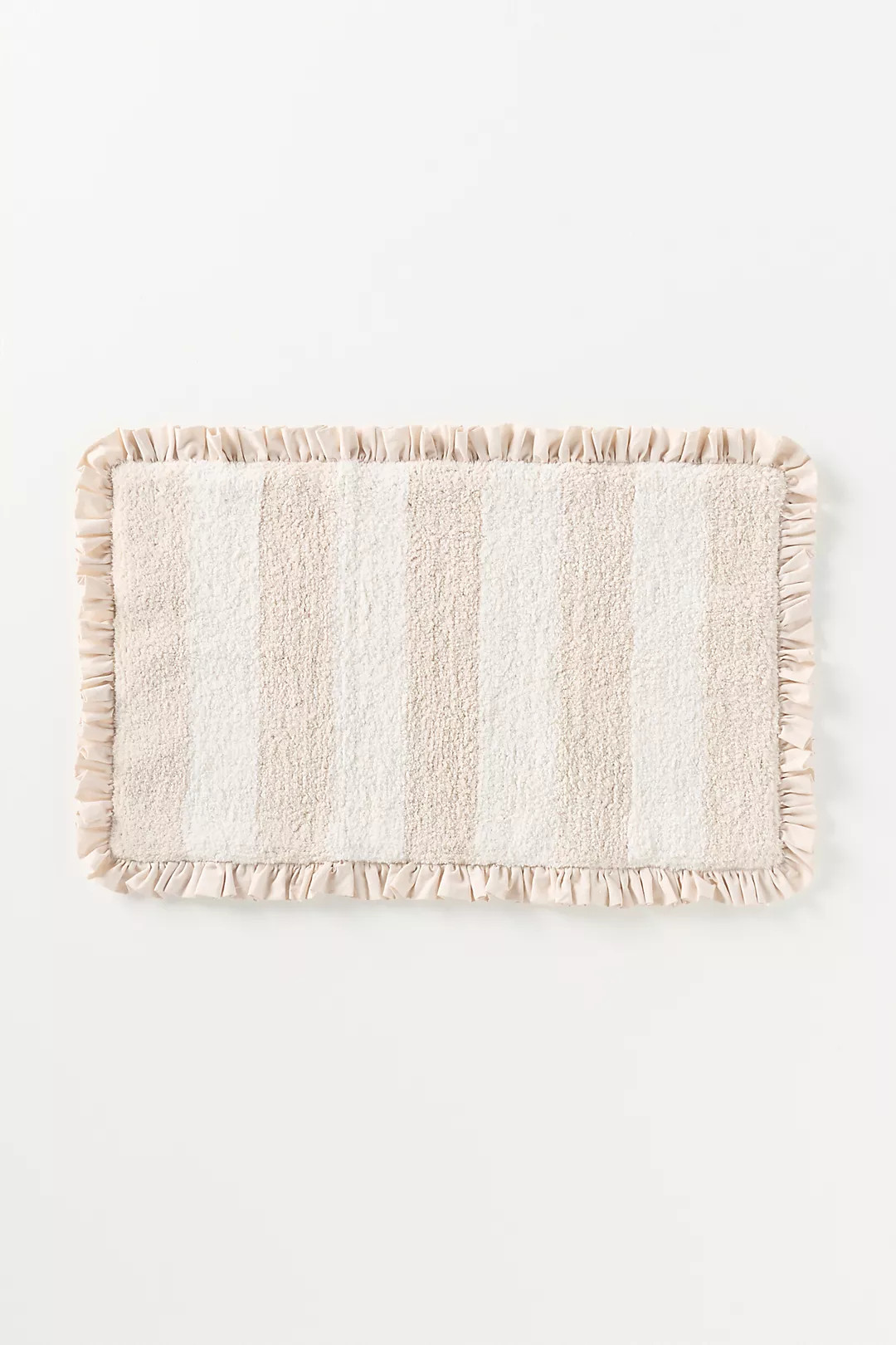 Maeve Ruffled Stripe Tufted Bath Mat | Anthropologie (US)