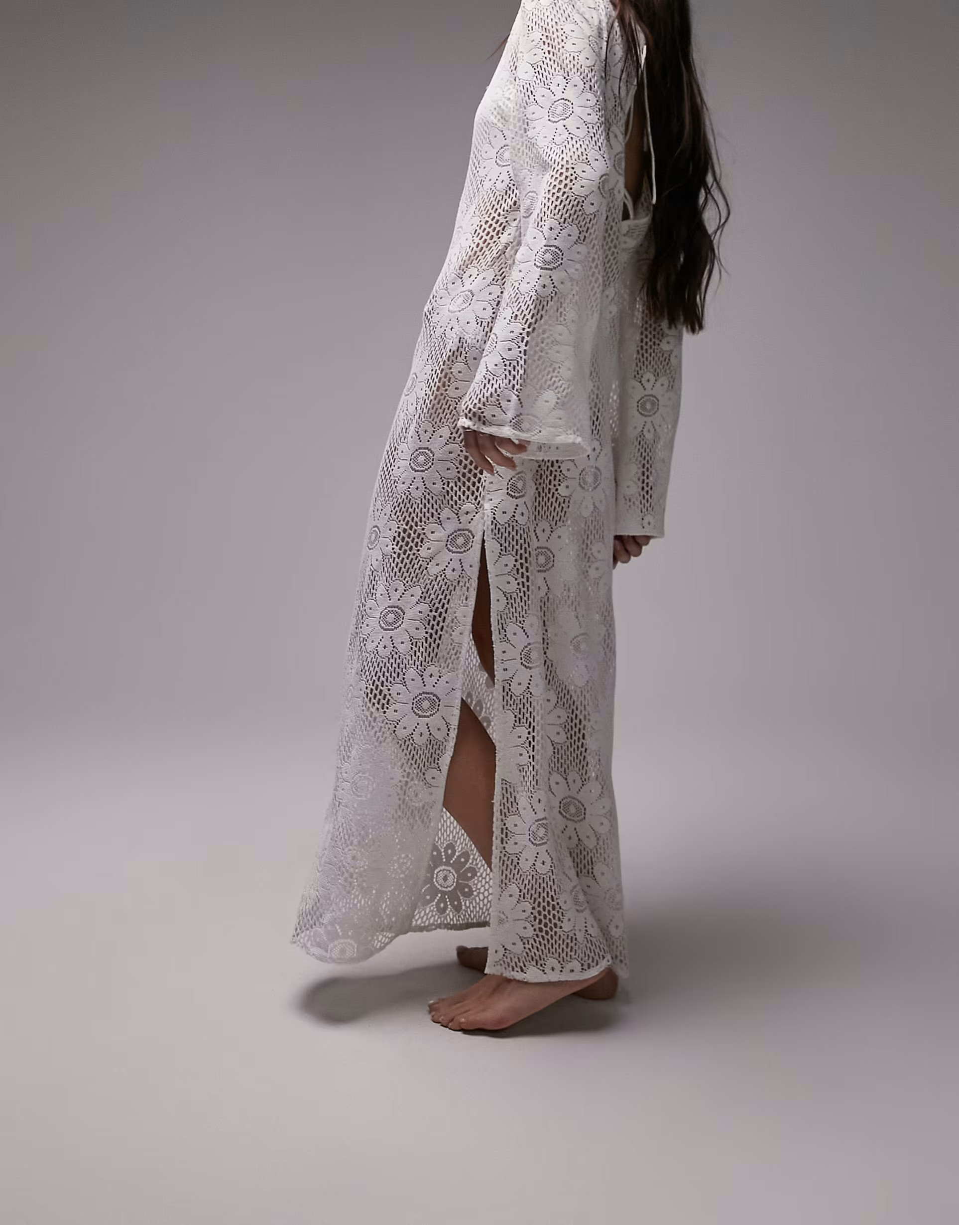 Topshop maxi lace beach dress in white | ASOS (Global)