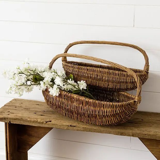 Farmhouse Oval Nesting Basket Set of 2 | Antique Farm House