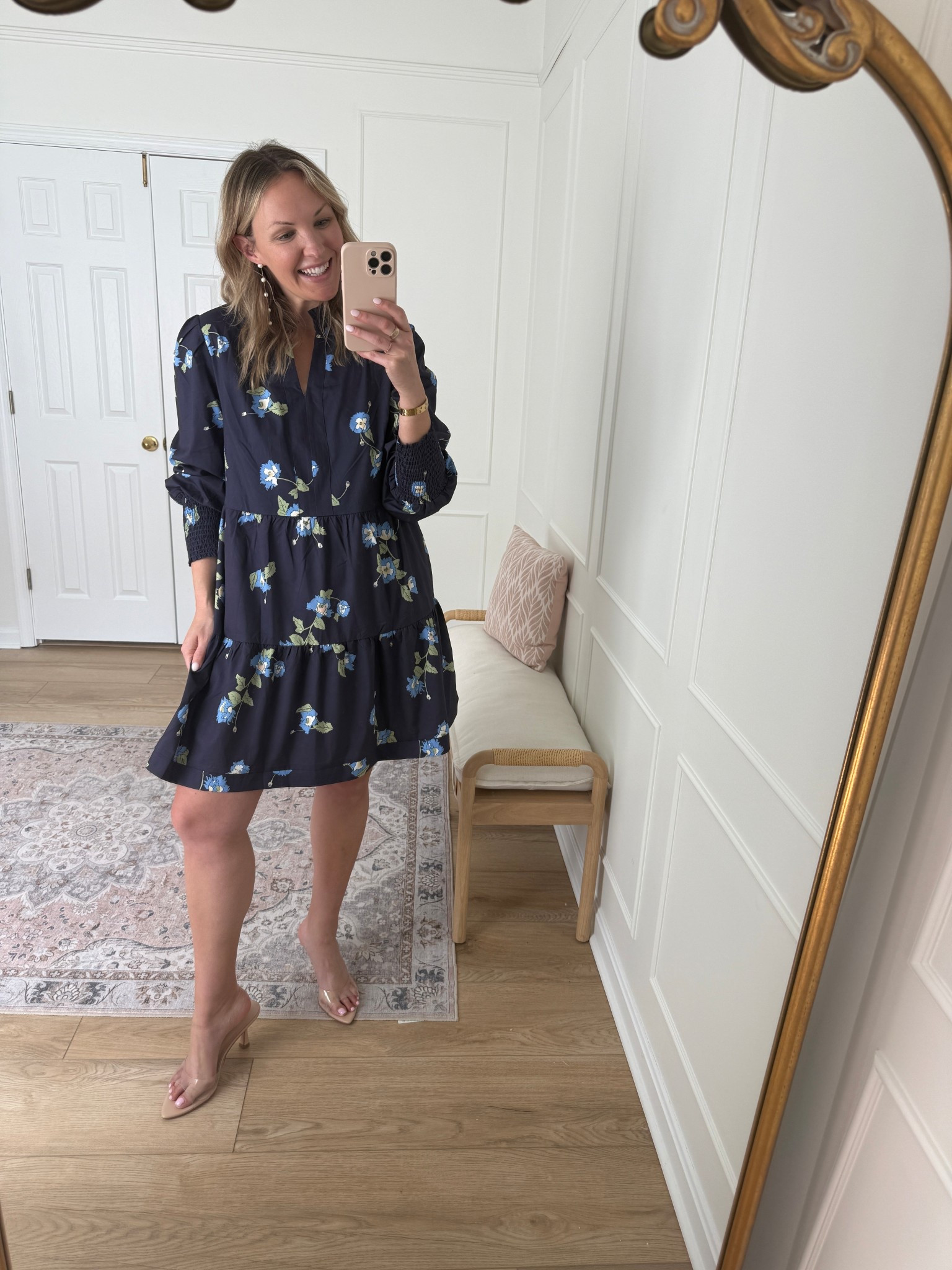 Long sleeve spring short dress - wearing a med 

#LTKMidsize #LTKSeasonal