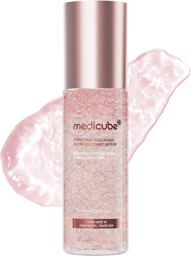 medicube Jelly Mist Serum with Pink PDRN Collagen | Dual-Texture Glow Spray with Niacinamide, Glu... | Amazon (US)