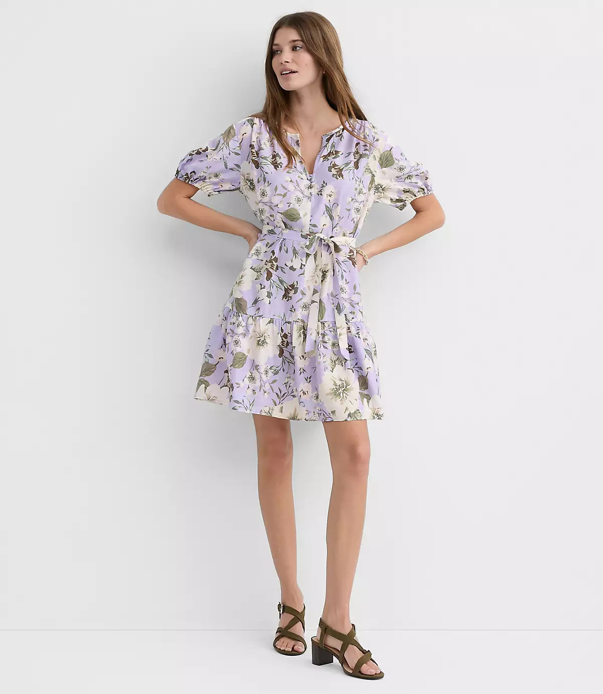 Floral Flounce Mini Pocket Dress | LOFT