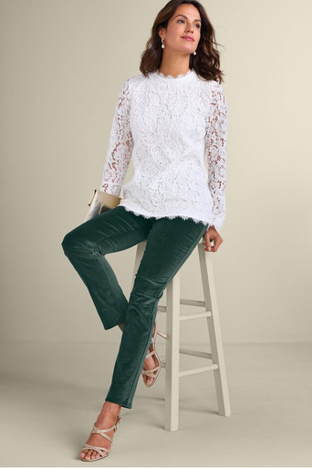 Sutton Velveteen Pull-On Slim Leg Pants | Soft Surroundings