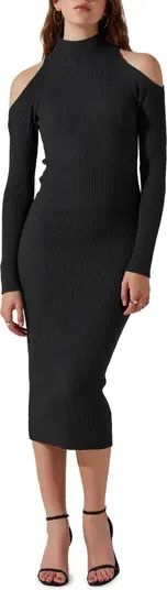 Cold Shoulder Long Sleeve Mock Neck Sweater Dress | Nordstrom