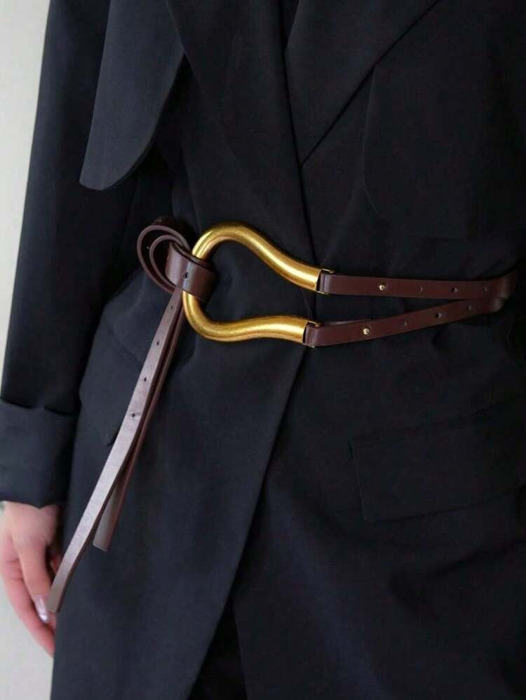 1 Piece Women's Suit Belt, Multifunctional Wide Horseshoe Buckle Decorative Belt, Suitable For Dr... | SHEIN