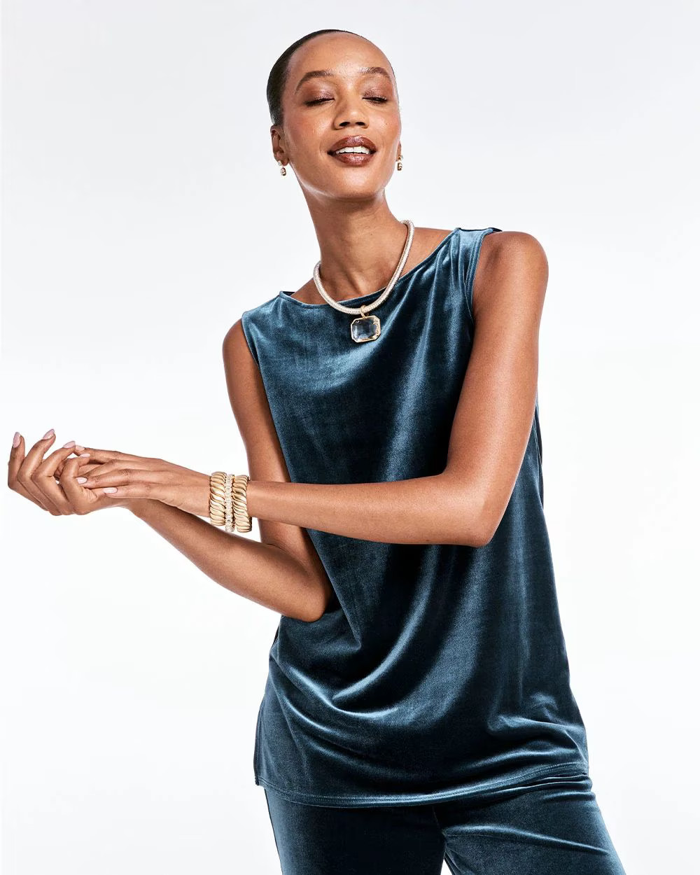 Travelers™ Velvet Side-Slit Tank | Chico's