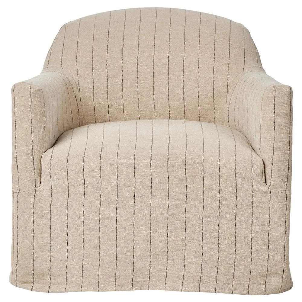 Lowell Lavon Flint Slipcover Swivel Chair | Kathy Kuo Home