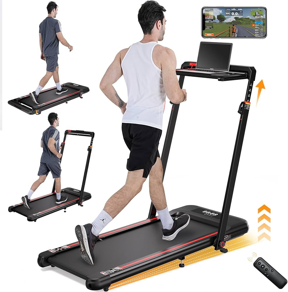 Walking Pad Treadmill, 3.0HP Under Desk Treadmill with Handle Bar and Incline, 300lbs Capacity wi... | Amazon (US)