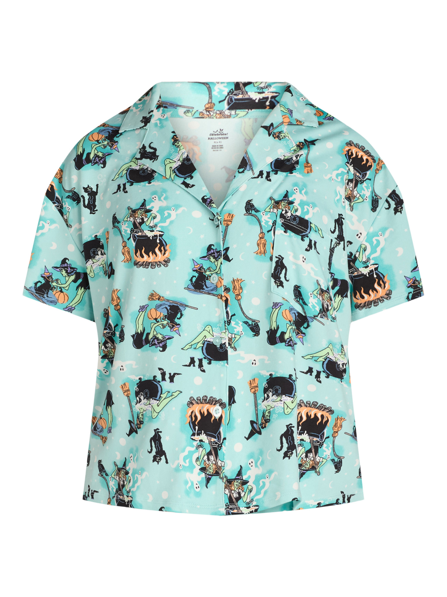 Halloween Women’s Witch Print Shorty Pajama Set from Way to Celebrate, 2-Piece, Sizes XS-3X | Walmart (US)