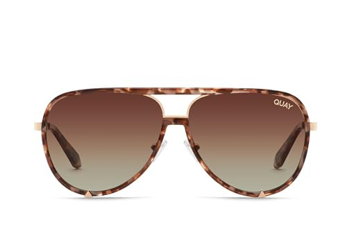 Quay - Womens Sunglasses, Polarized Aviator Lenses with UV Protection, Oversized Sunglasses (High Profile, Brown Tortoise) | Amazon (US)