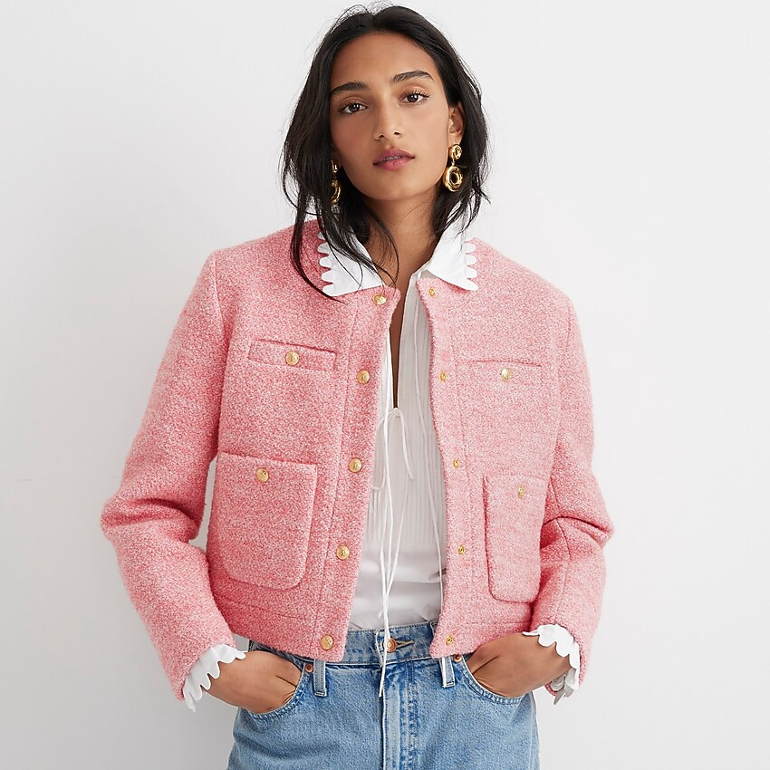 Collection cropped lady jacket in Italian wool-blend bouclé | J. Crew US