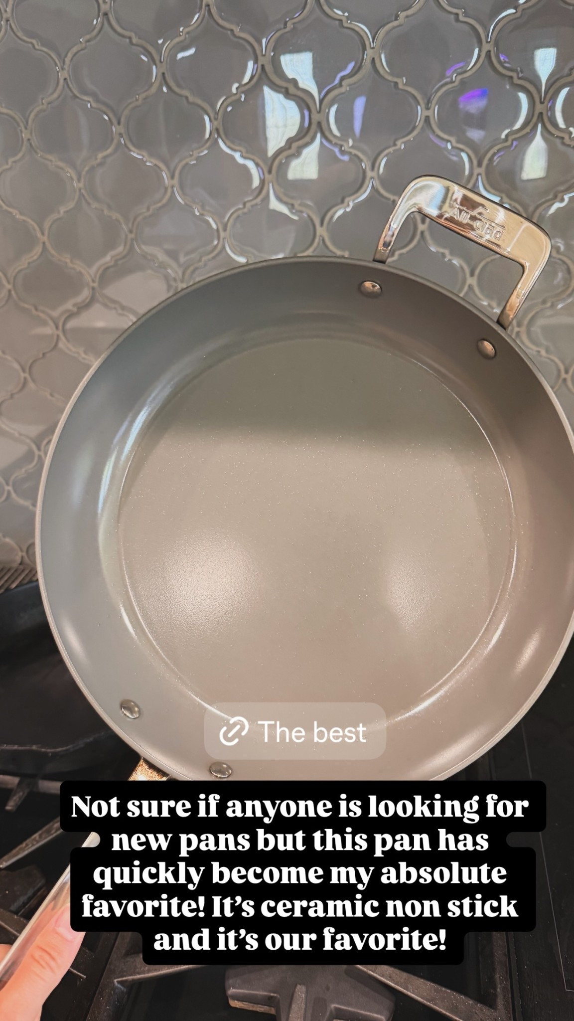 Not sure if anyone is looking for new pans but this pan has quickly become my absolute favorite! It’s ceramic non stick and it’s our favorite!