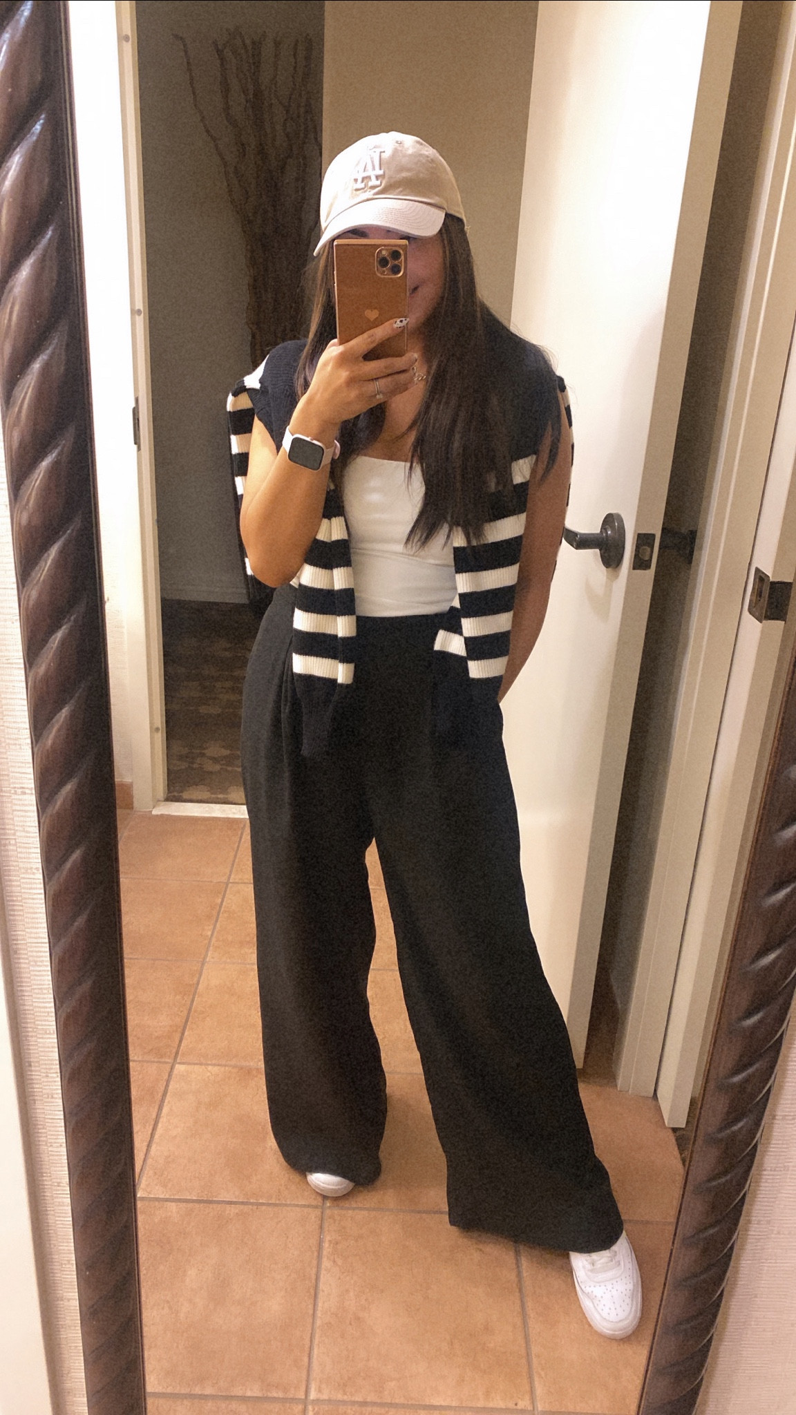 Todays comfy road trip outfit 

Stripe sweater: small from Amazon 
Abercrombie slacks 
Abercrombie bodysuit 

#LTKunder100 #LTKSale #LTKtravel