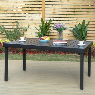 Outdoor Expandable Rectangle Steel Dining Table - Captiva Designs | Target