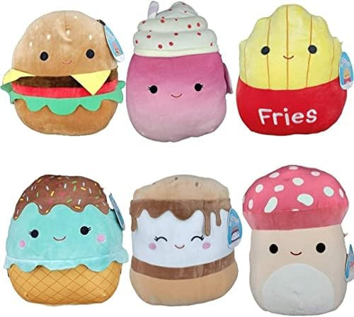 Squishmallows Kellytoy Food Mix Squad Mushroom Set of 6 Mini 5" Plush Dolls | Amazon (US)
