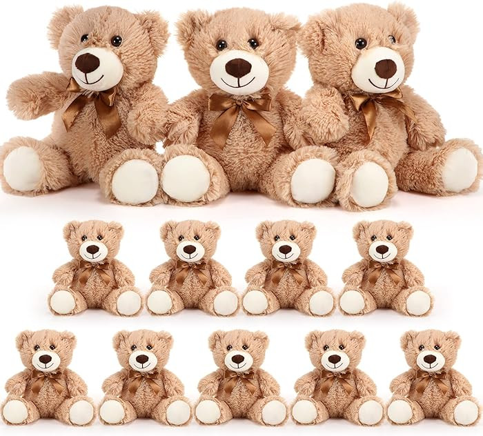 HyDren 12 Pieces Valentines Bears Stuffed Animals Soft Plush Toy Bears for Birthday Party Easter ... | Amazon (US)