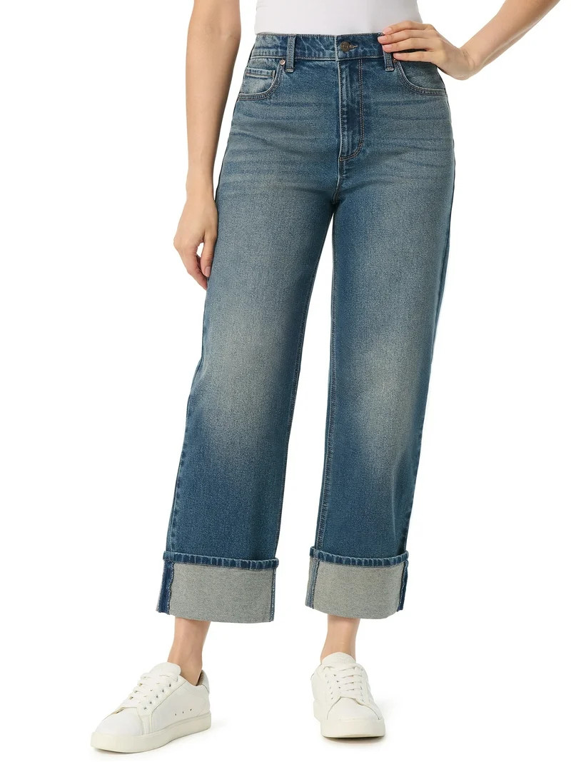 Gloria Vanderbilt Swan Series Women's High Rise Cuff 5 Pocket Jeans, Sizes 6-18 | Walmart (US)