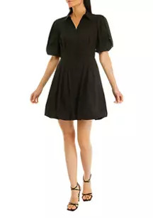 Women's Puff Sleeve Cotton Shirtdress | Belk