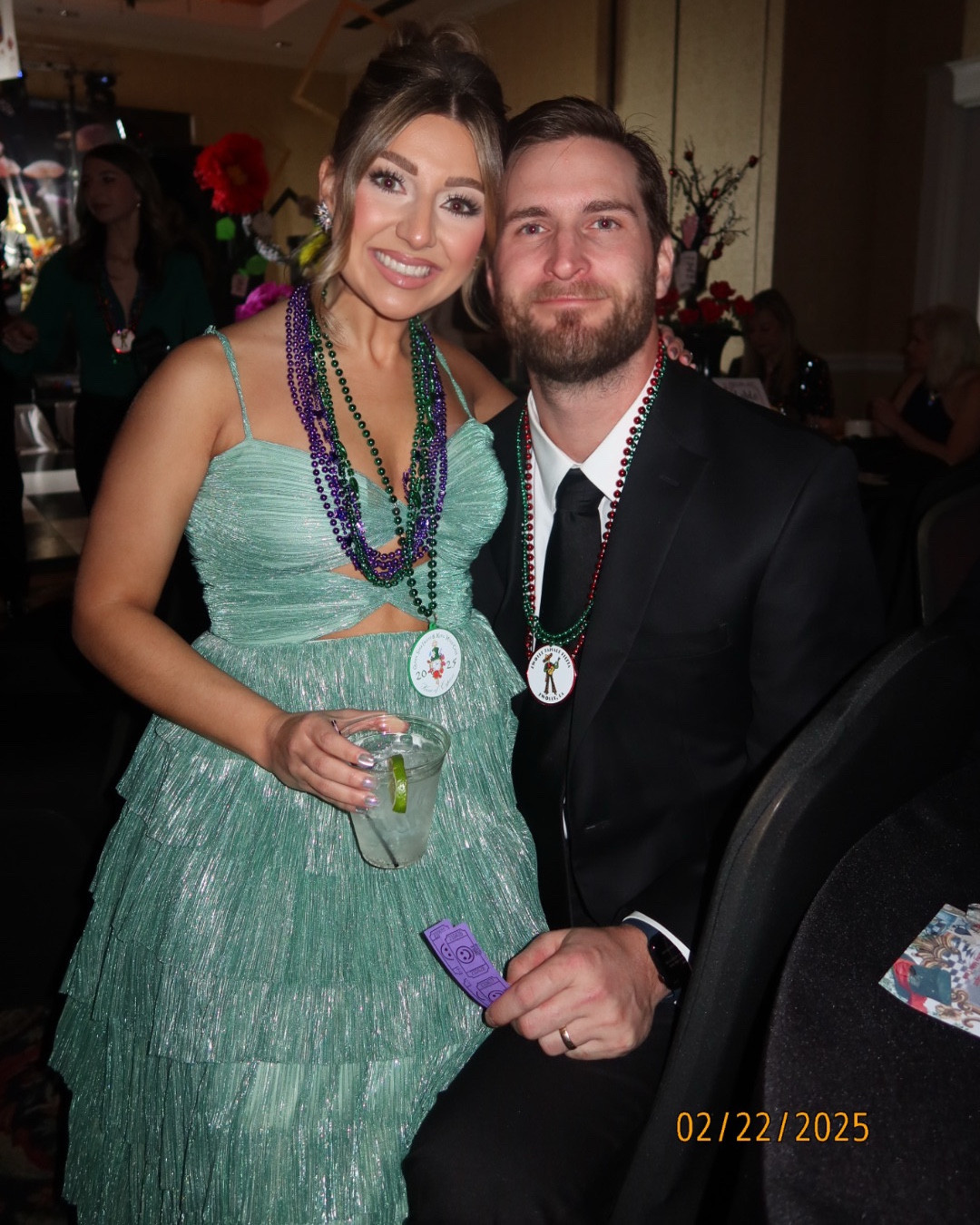 Sharing my beautiful #MardiGras dress! I received SO MANY compliments on this dress all night long! It runs true to size, wearing the size 4. Super comfortable and sure to turn heads! Would be perfect for a formal or black tie event. 

formal, formal attire, formal dress, maxi dress, Mardi Gras dress, Mardi Gras ball, gown, long gown, long dress, green dress, tiered dress, metallic dress, formal wedding, black tie event, black tie, black tie attire, party dress, party gown, fun dress, prom, formals