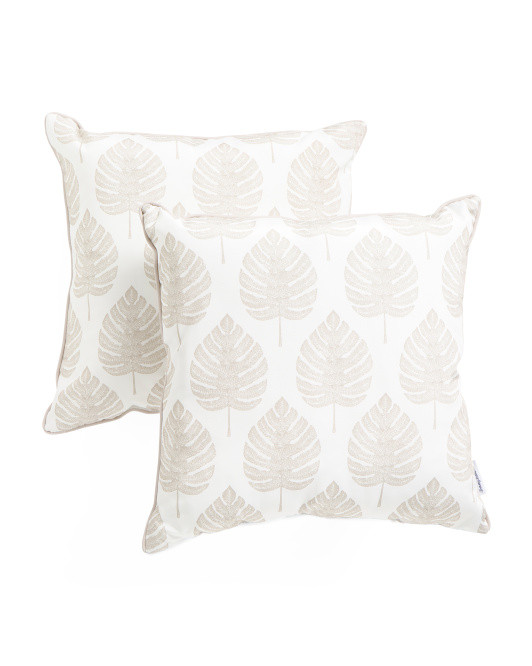 18x18 2pk Indoor Outdoor Leaves Pillow Set | TJ Maxx