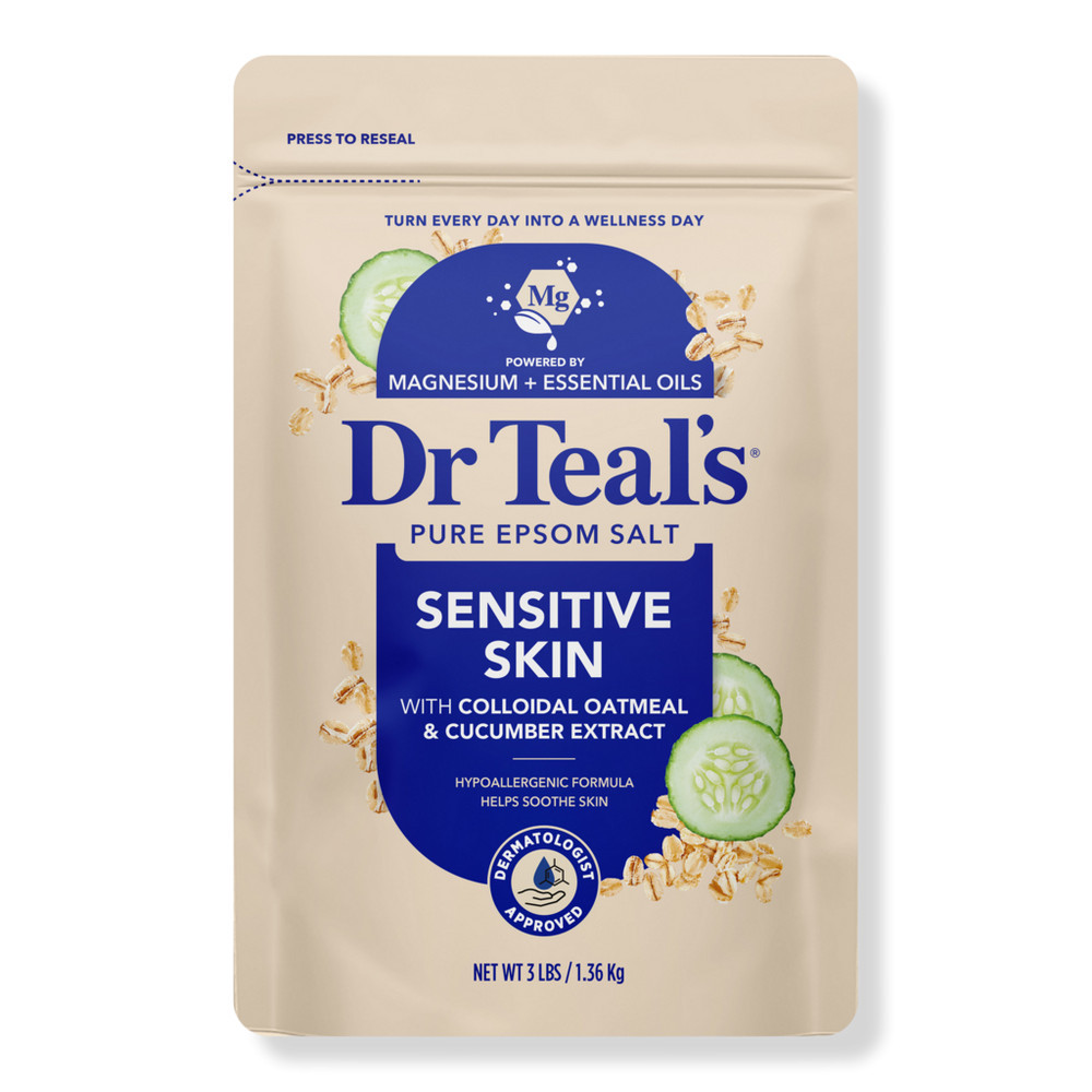 Dr Teal's Epsom Salt Magnesium Soak, Sensitive Skin with Colloidal Oatmeal & Cucumber Extract | Ulta