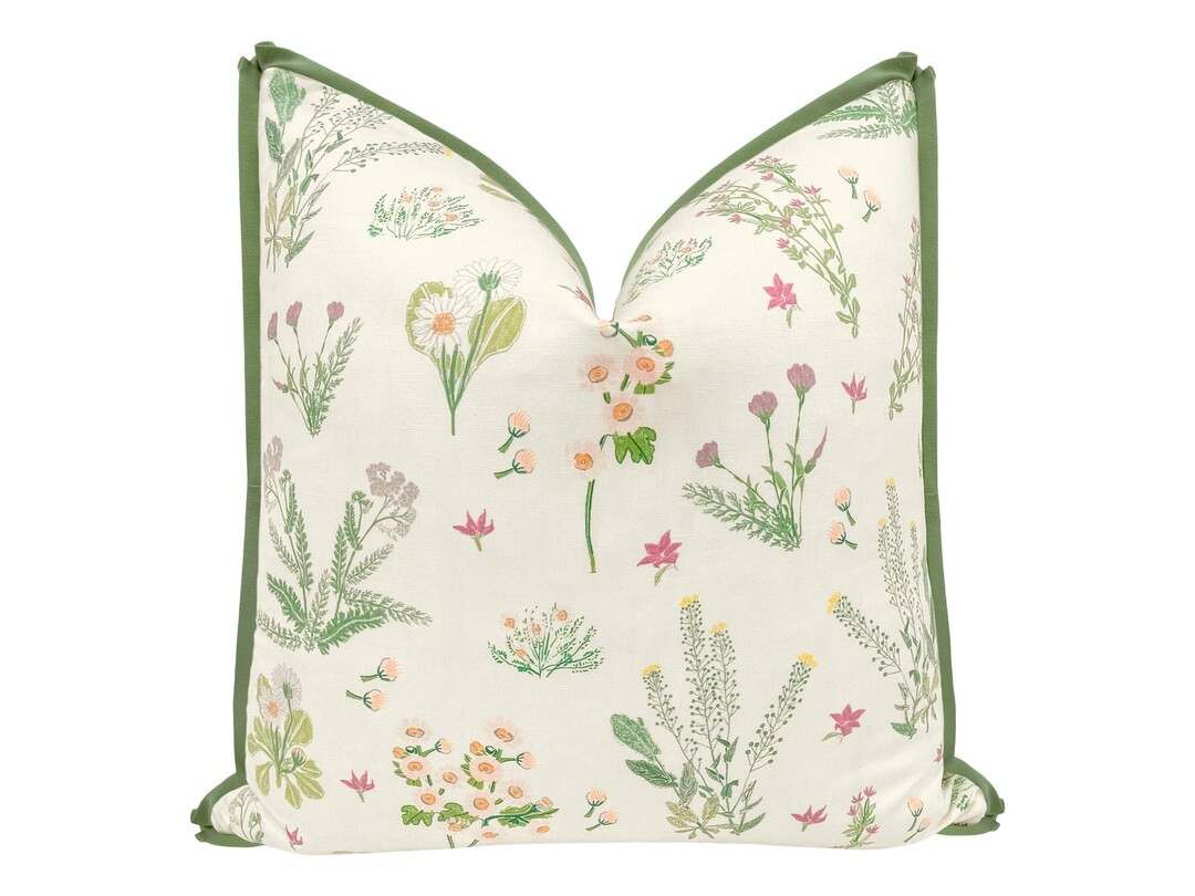 Lulie Wallace : Darcy with Butterfly Flange pillow | floral print | botanical print | flange pill... | Etsy (US)