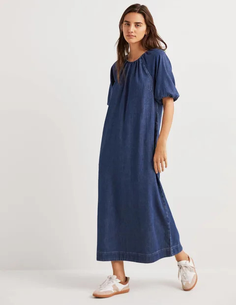 Puff Sleeve Column Midi Dress | Boden (UK & IE)