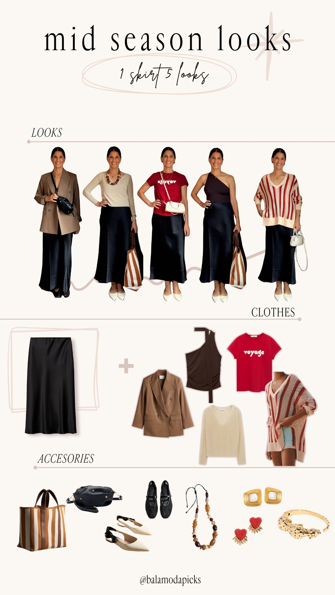 Here are 5 ways to style your black satin skirt. Small changes can create completely new looks—tell me which one’s your favorite! 

 #LTKSeasonal #LTKFindsUnder50 #LTKStyleTip